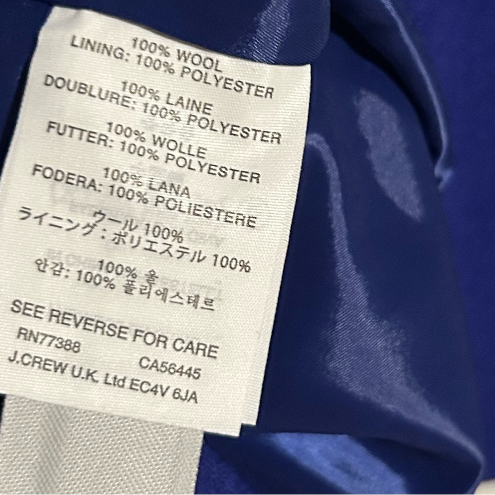 J.Crew Crew neck Classic Cobalt blue Wool dress Size 8 New with tag - Picture 8 of 8